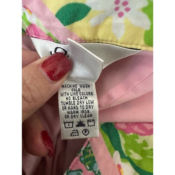 Vtg Lilly Pulitzer Patchwork Skirt 10 M Heart Pocket Tropical - Picture 6 of 8